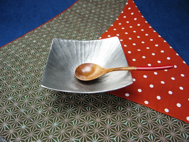 錫製和食器【高台付角深鉢】