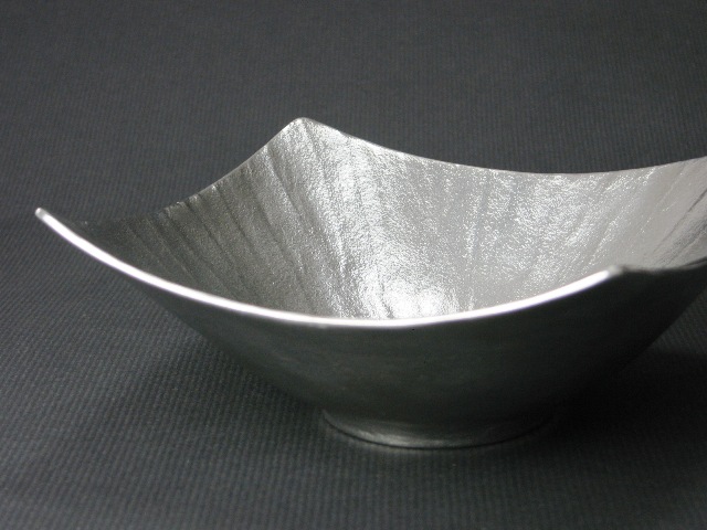 錫製和食器【高台付角深鉢】